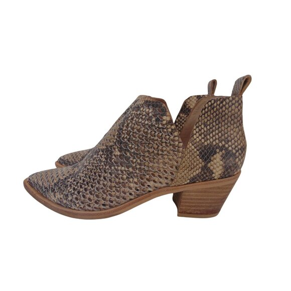 Dolce Vita Sonni Reptile Bootie US 6 Reptile Print Leather Perforated Ankle Boot - Picture 4 of 12